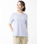 スノーコットン 鹿の子ボーダー Tシャツ【接触冷感】