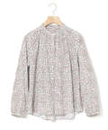 小花柄プリント ギャザー ブラウス