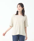 スノーリネン ボーダー Tシャツ【接触冷感】