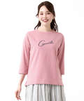 リボンロゴプリント 七分袖 Tシャツ