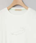 クロコモチーフ チェーンステッチ風 プリントTシャツ