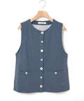 ミニ裏毛 ボタン ベスト