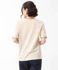 スノーコットン 鹿の子ボーダー Tシャツ【接触冷感】