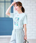 プレーティング天竺 モチーフプリント Tシャツ【UVカット】