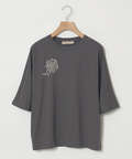 フラワープリント 天竺 Tシャツ
