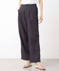 リネンブレンド セミワイド パンツ