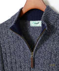ウールブレンド ハーフジップ ニット