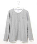 レイヤード風 ヘンリーネック Tシャツ