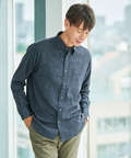 デニム調 ボタンダウン シャツ