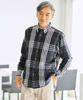 シャギー加工 タータン柄 シャツ