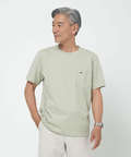 スノーコットン シャドーチェック柄 Tシャツ【接触冷感】
