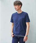 スノーコットン シャドーチェック柄 Tシャツ【接触冷感】