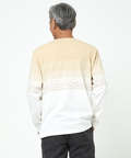 パネルボーダー柄 長袖Tシャツ