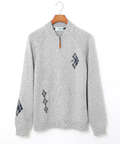 ハーフジップ 配色 ニット