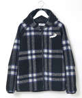 チェック柄 フリース パーカ【洗濯機洗いOK】