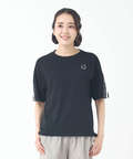 天竺 ロゴテープ 5分袖 Tシャツ【吸汗速乾】