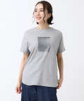 スムース ロゴプリント チュニック丈 Tシャツ