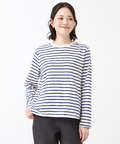 天竺 メランジボーダー クルーネックTシャツ