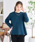 天竺 メランジボーダー クルーネックTシャツ