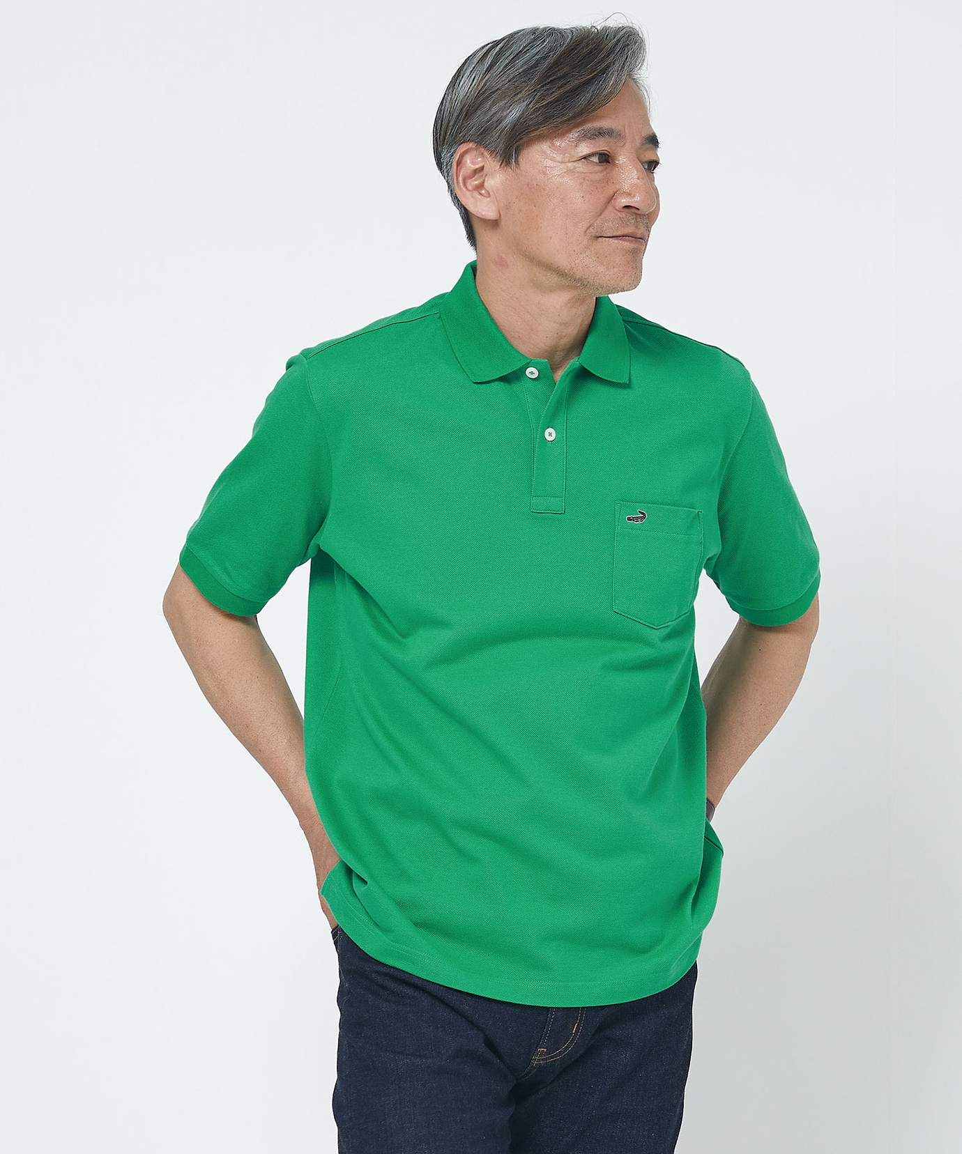 メンズ　ポロシャツ　半袖　XL　ビッグクロコ メンズ 【ベストセラー】ワンポイント半袖ポロシャツ【抗菌】通販