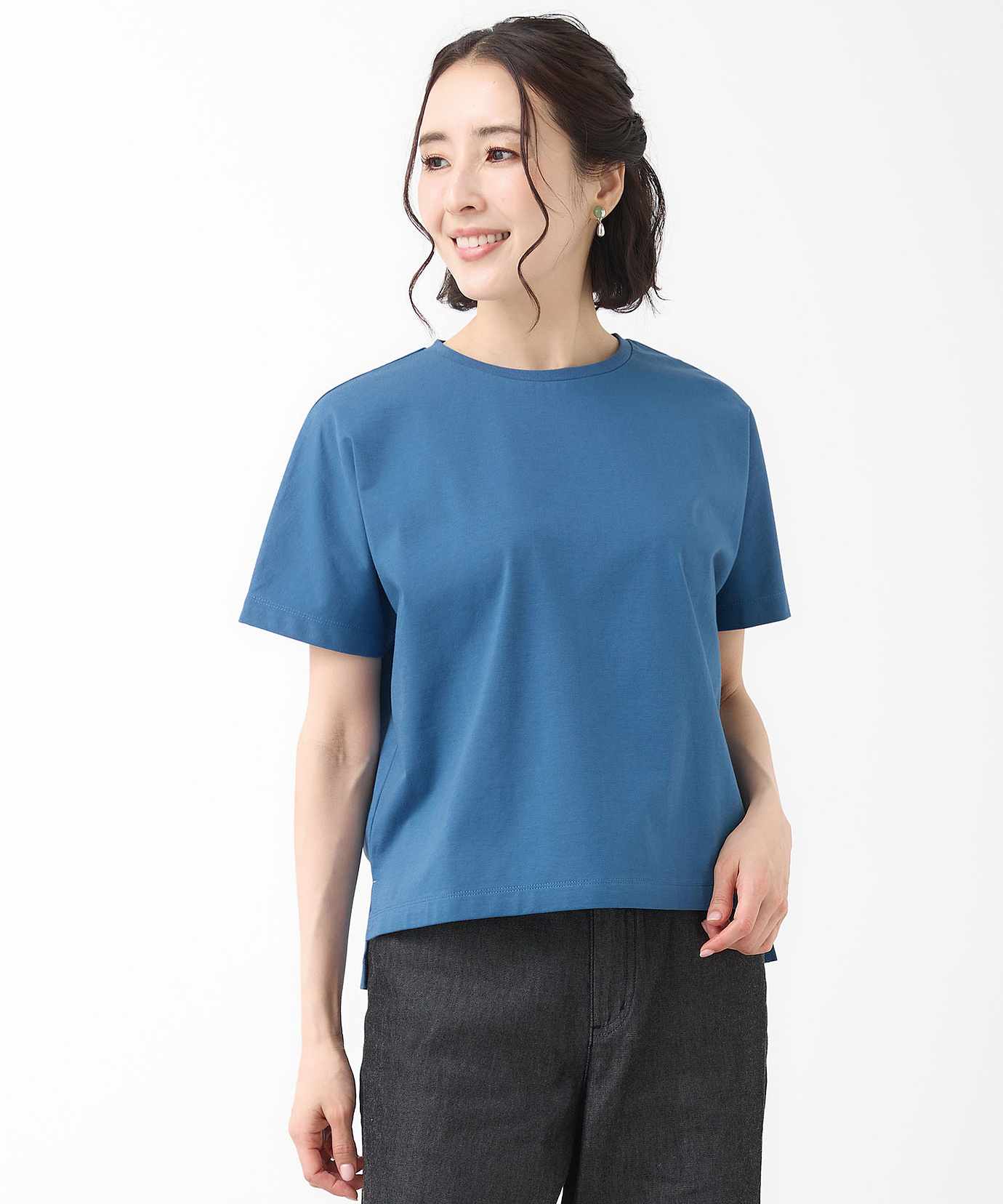 レディース プレーティング天竺 ドルマンスリーブ Tシャツ【接触冷感