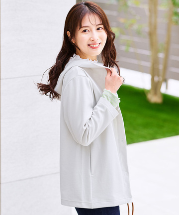 ショールカラー フードパーカー