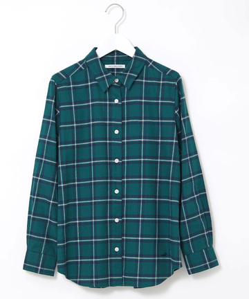 微起毛 チェック柄 ブラウス