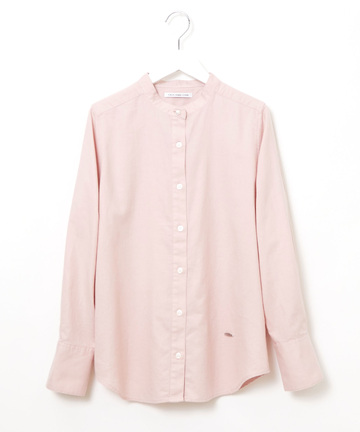 コットン バンドカラー ブラウス