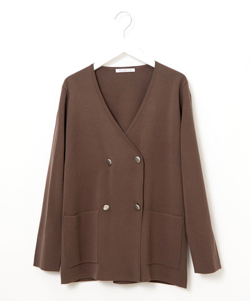 ダブルボタン ニット ジャケット【手洗いOK】
