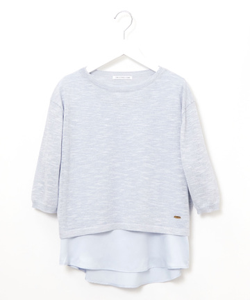 リネンブレンド インナー付きニット【手洗いOK】【オンラインショップ・一部店舗限定】