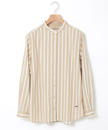 バンドカラー ストライプ ブラウス【一部店舗限定】