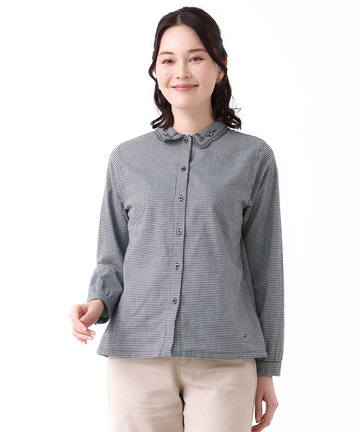 襟刺繡 デザイン ブラウス