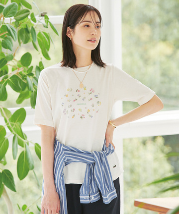 小花柄 プリント Tシャツ