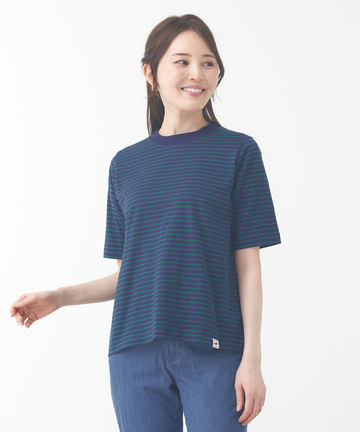 モックネック ボーダー Tシャツ