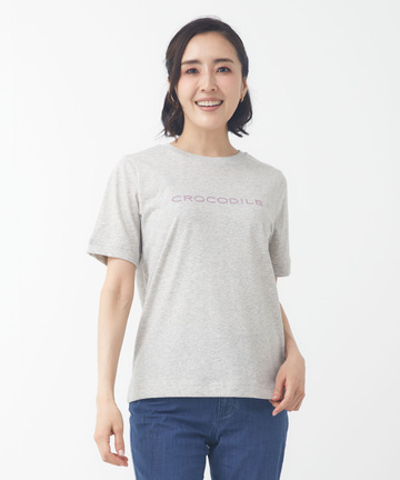 プレーティング天竺 ロゴプリント Tシャツ【一部店舗限定】