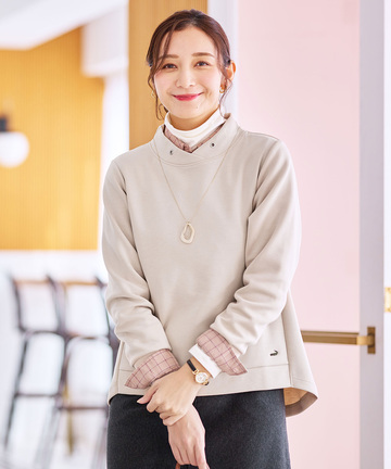抜け襟デザイン プルオーバー
