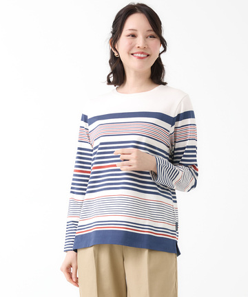 パネルボーダー 長袖 Tシャツ