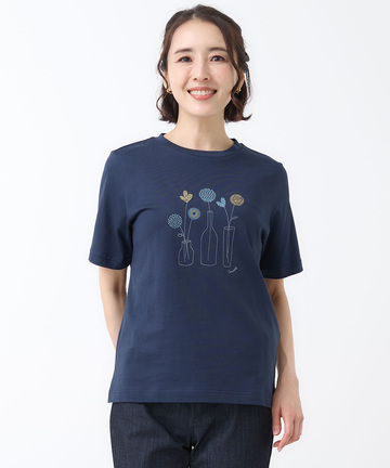 フラワーモチーフ 半袖 Tシャツ