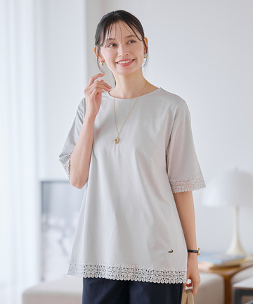 レース チュニック丈 Tシャツ