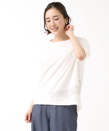 プレーティング天竺 ワニプリント Tシャツ【UVカット】