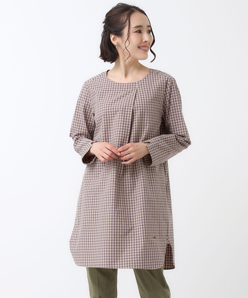 タックデザイン チェック チュニック【オンラインショップ・一部店舗限定】