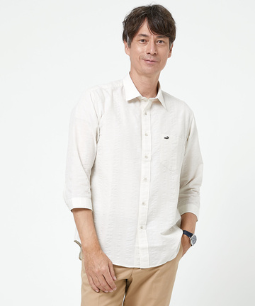 ソアロン 無地 七分袖 シャツ【接触冷感】【JAPAN FABRIC】