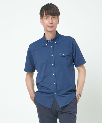 鹿の子 ストレッチ ニット シャツ 【吸汗速乾】