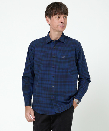 ギンガムチェック柄 レギュラーカラー シャツ