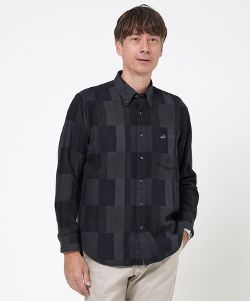 チェック柄 昼夜織り ボタンダウンシャツ