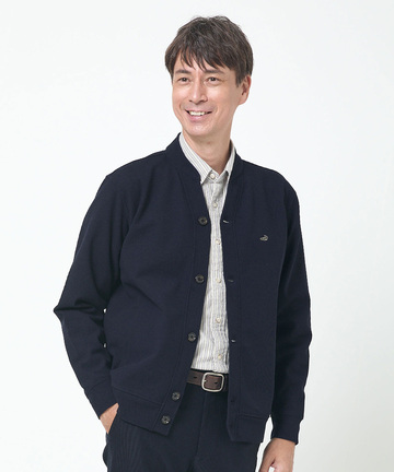 スタンドカラー カットカーディガン