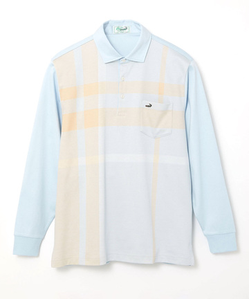 シルケット パネルチェック ポロシャツ