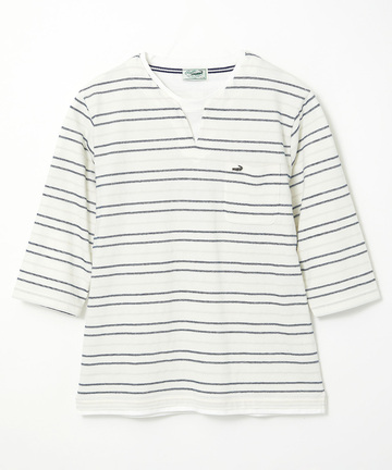 ボーダー レイヤー風 七分袖Tシャツ