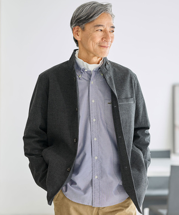 ジャージーメルトン スタンドカラー ジャケット