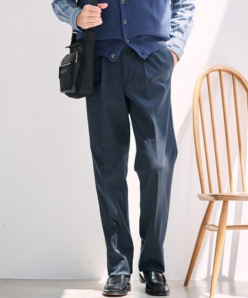 【ベストセラー】ストレッチ 2タック チノパンツ【シワになりにくい】